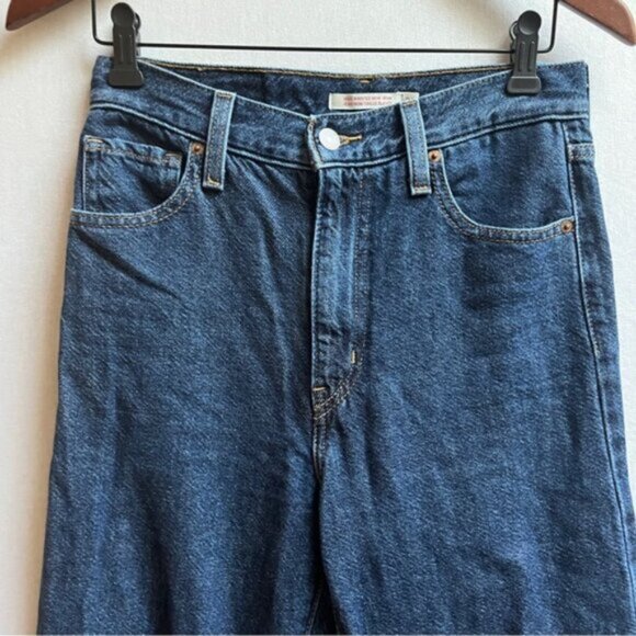 Levi's High Rise Moms Dark Blue Denim Jeans Sz 26 - Picture 5 of 10